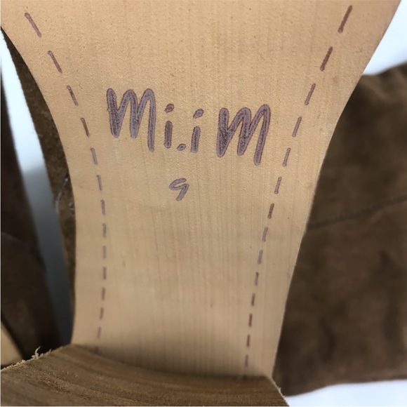 MI.IM Saint Slouch Knee Length Boots Suede Slip On Women’s Sz 9 Camel - Picture 11 of 14